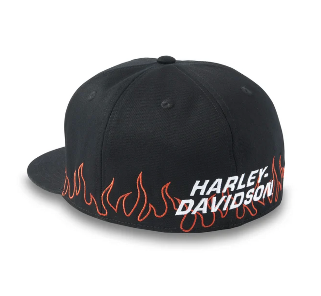 Flames Fitted Hat - Black Beauty