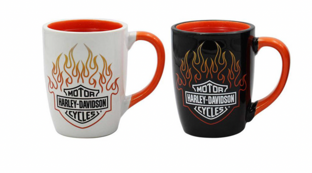 Harley-Davidson® Bar & Shield Flames Ceramic Mug Set - 15 oz.