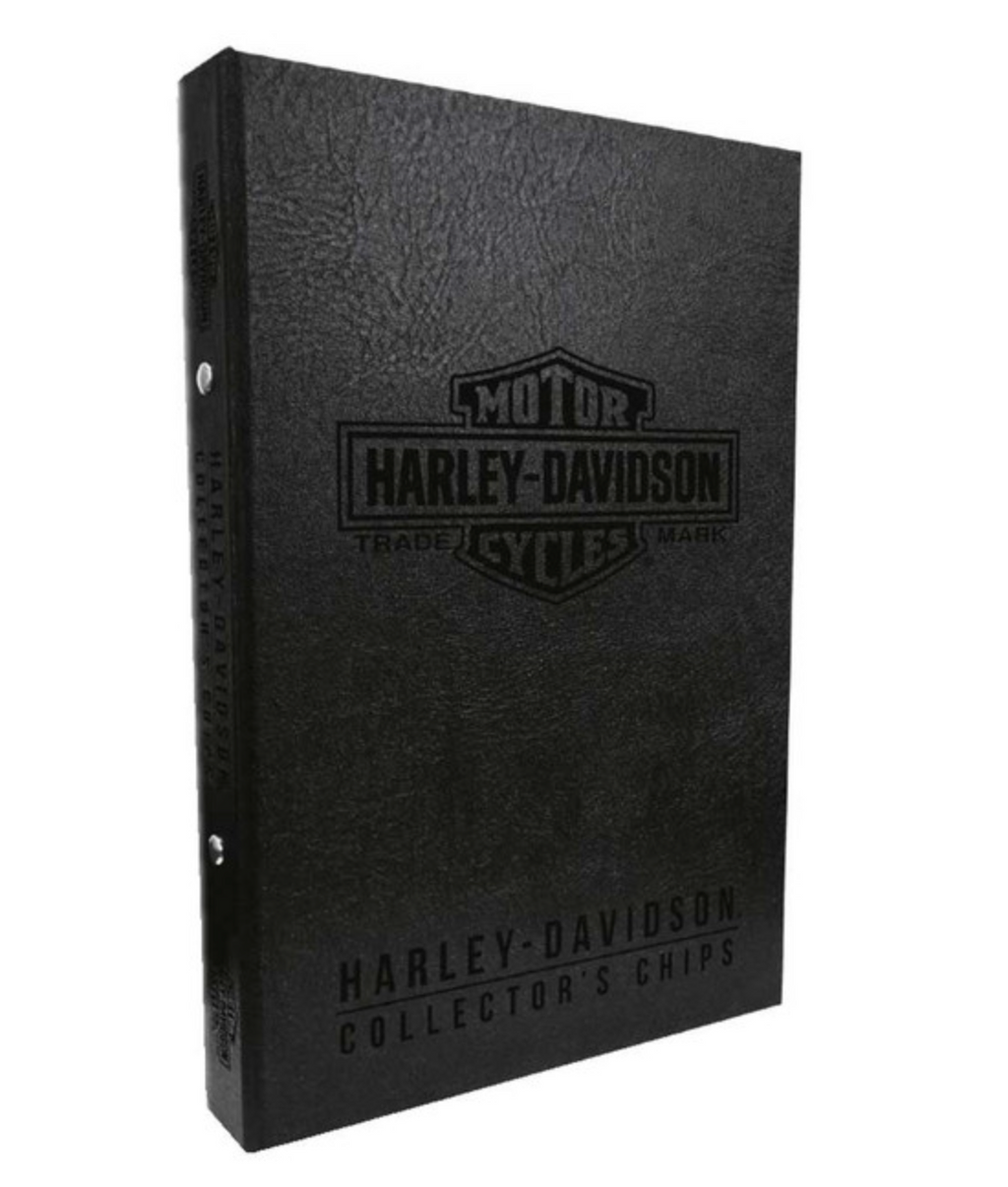 Harley-Davidson® Collector's 96 Ct. Poker Chip Leather Grain Album - Black 6696