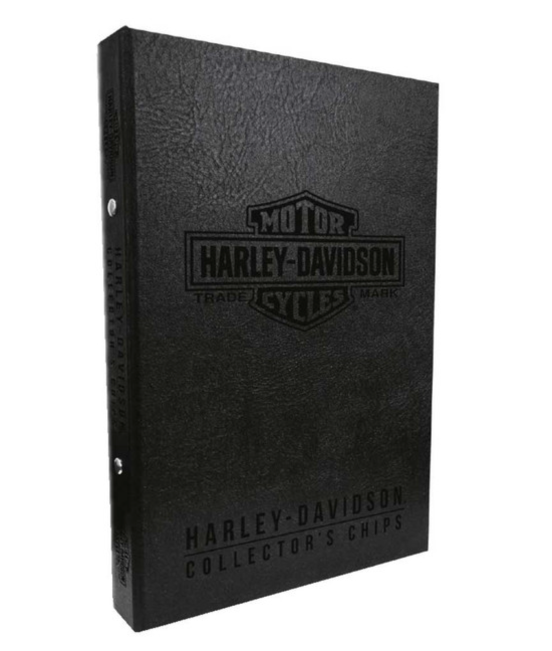 Harley-Davidson® Collector's 96 Ct. Poker Chip Leather Grain Album - Black 6696