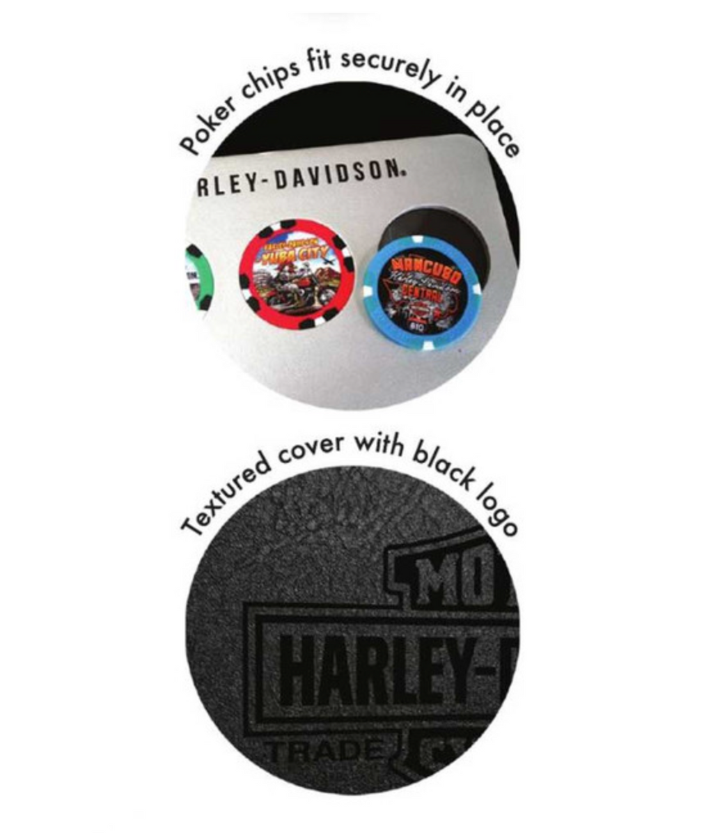 Harley-Davidson® Collector's 96 Ct. Poker Chip Leather Grain Album - Black 6696