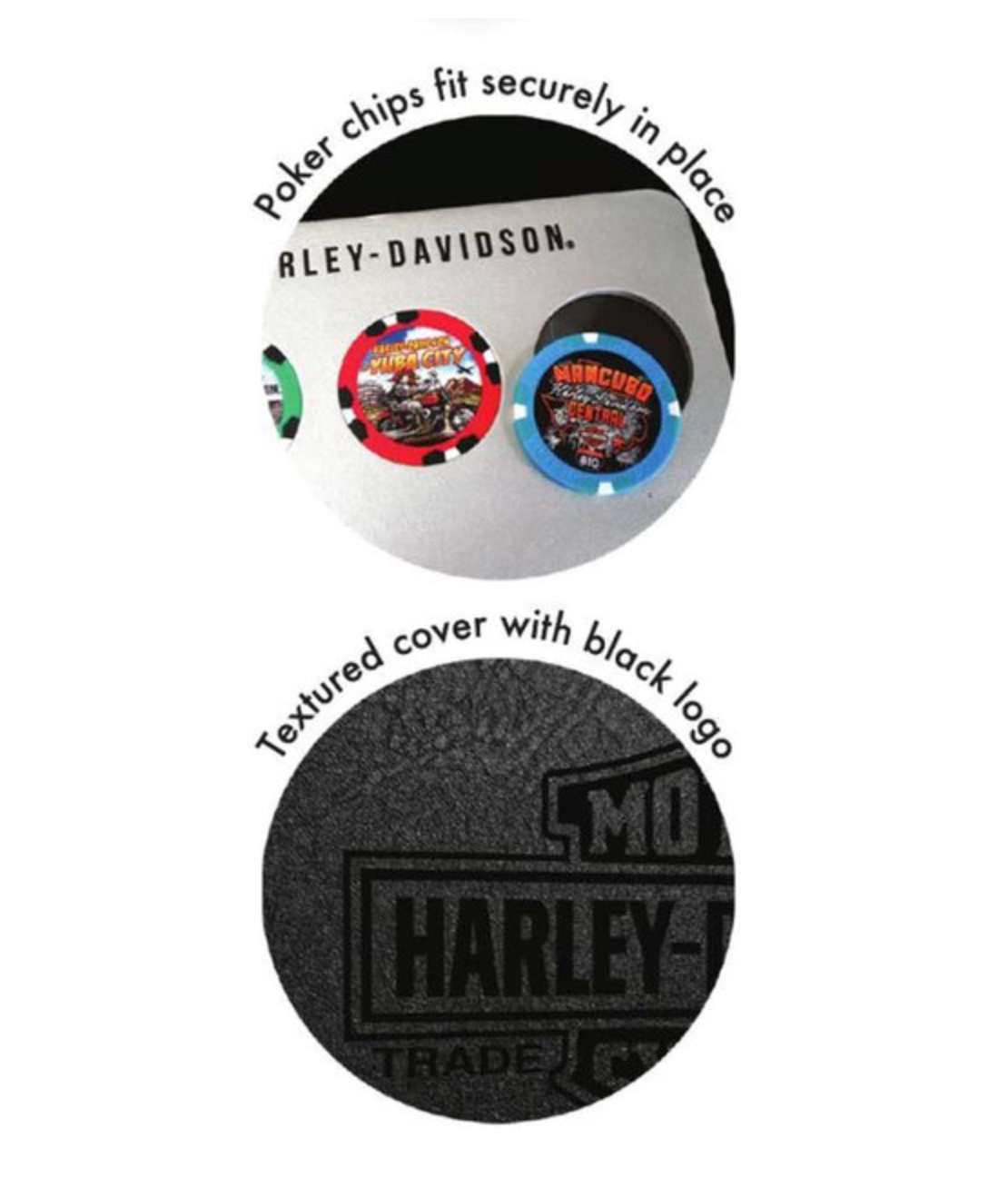 Harley-Davidson® Collector's 96 Ct. Poker Chip Leather Grain Album - Black 6696