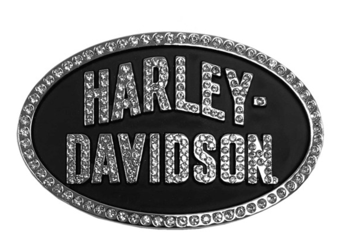Harley-Davidson® Women's Oval Embellished Belt Buckle - Antique Nickle Finish