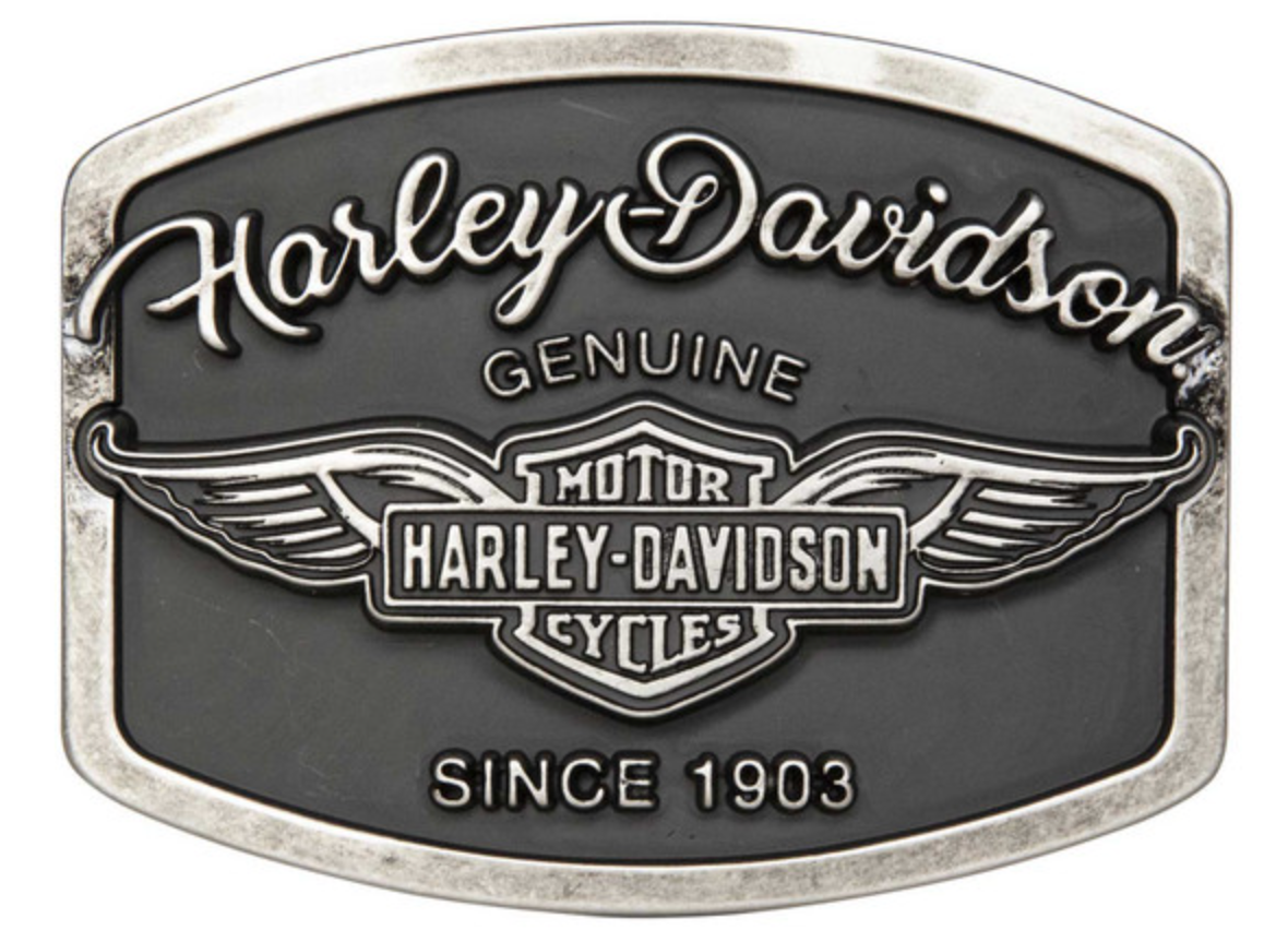 Harley-Davidson® Women's B&S Genuine Wings Belt Buckle - Antique Nickle Finish