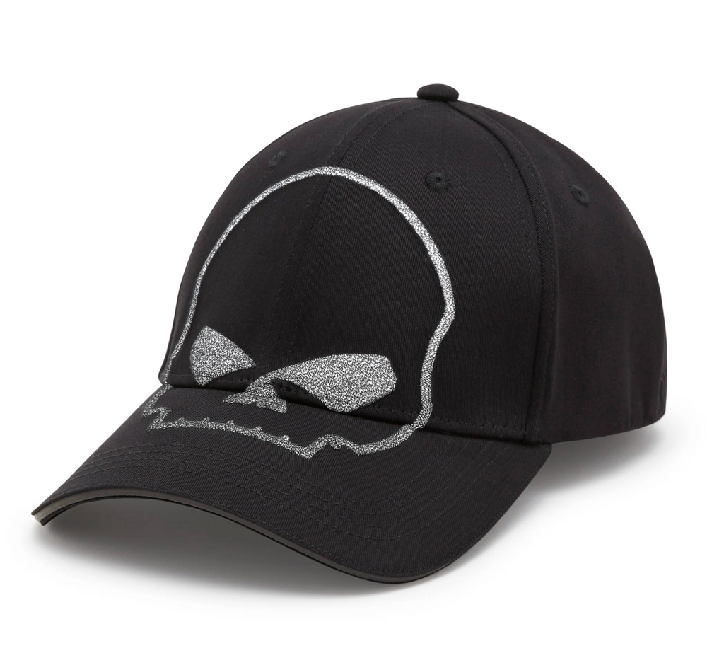 Willie G Skull Reflective Softail Stretch Fit Baseball Hat