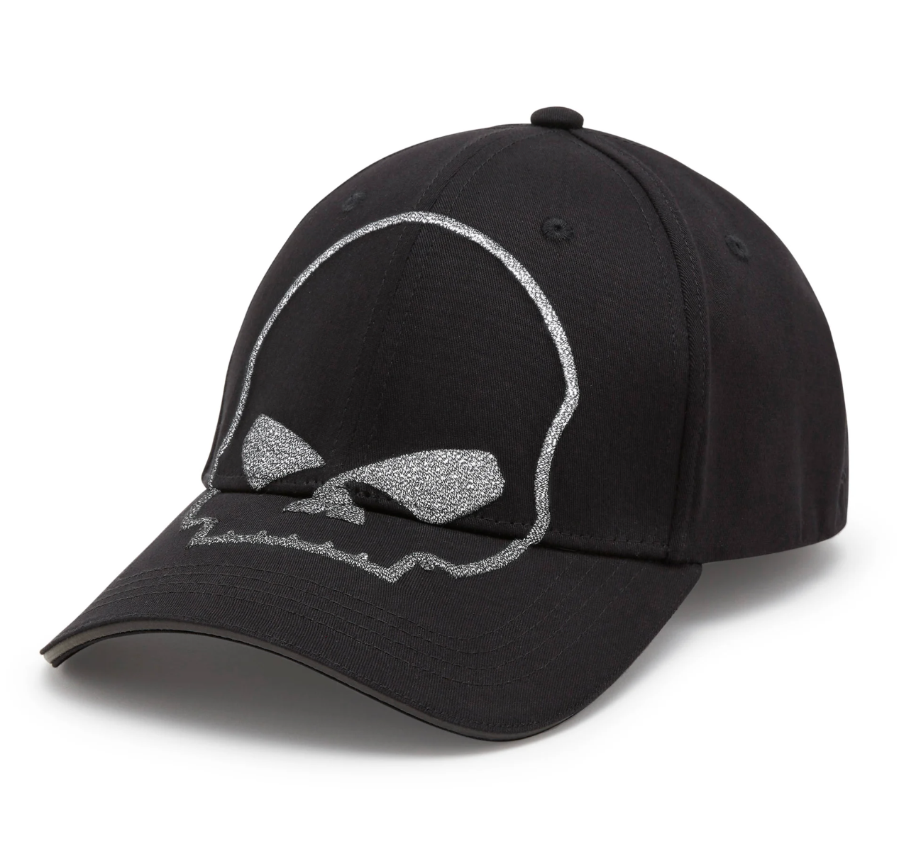 Willie G Skull Reflective Softail Stretch Fit Baseball Hat