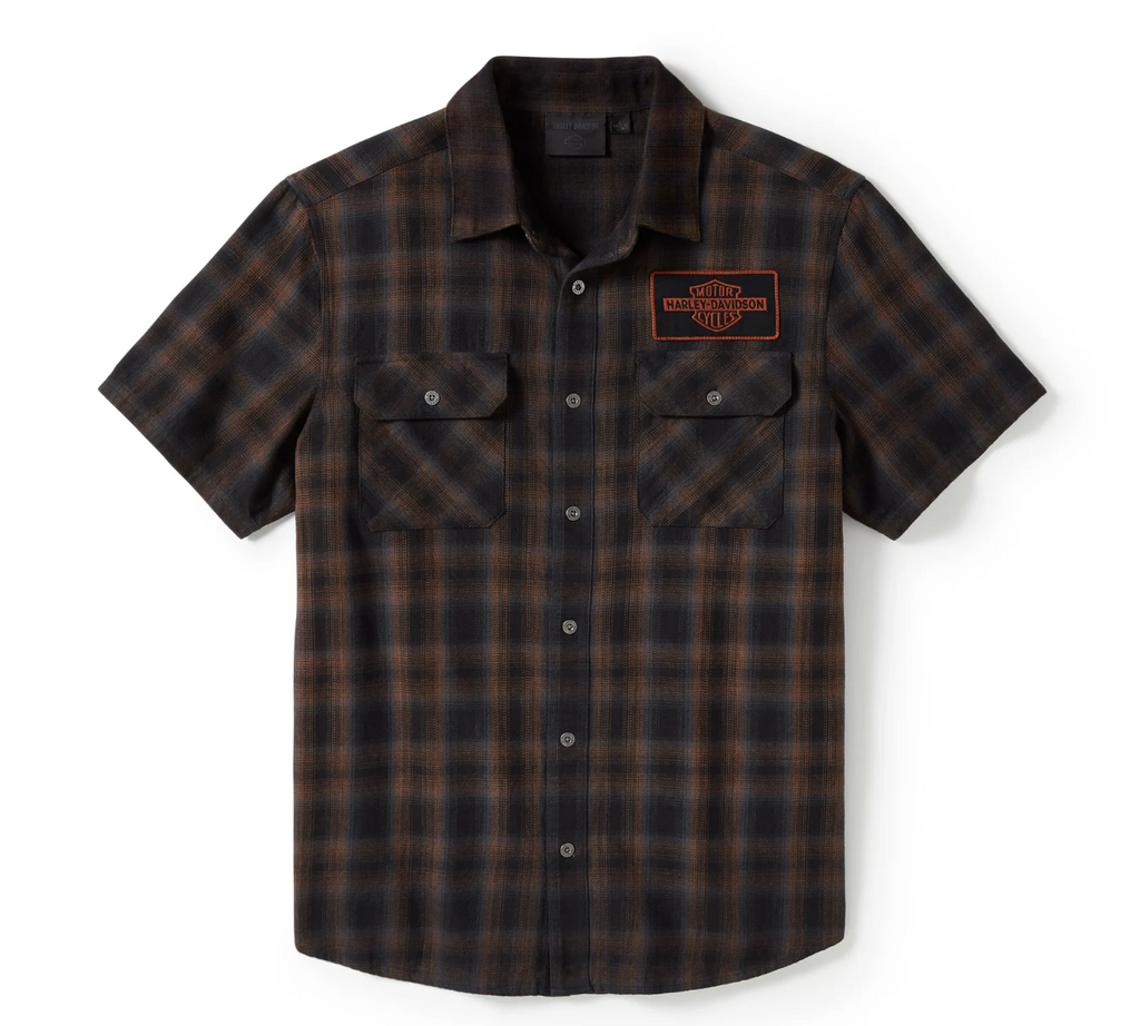 Harley-Davidson Men's Bar & Shield Patch Button-Up Short Sleeve Shirt