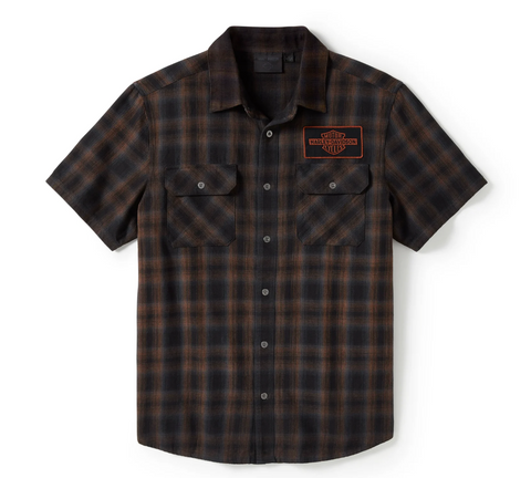 Harley-Davidson Men's Bar & Shield Patch Button-Up Short Sleeve Shirt