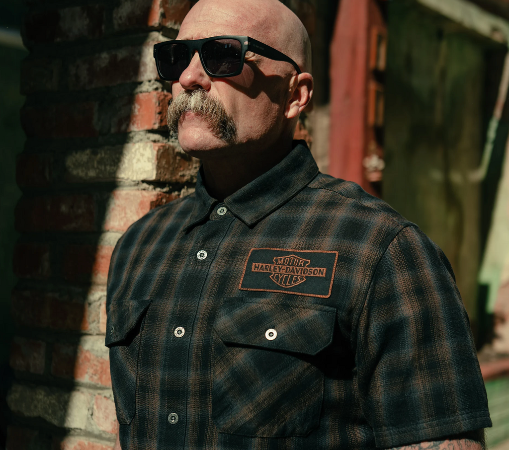 Harley-Davidson Men's Bar & Shield Patch Button-Up Short Sleeve Shirt