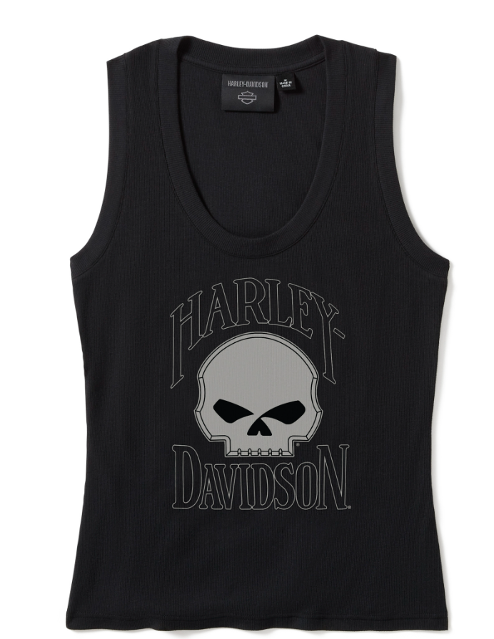 HARLEY-DAVIDSON WOMENS WILLIE G SKULL RIBBED TANK