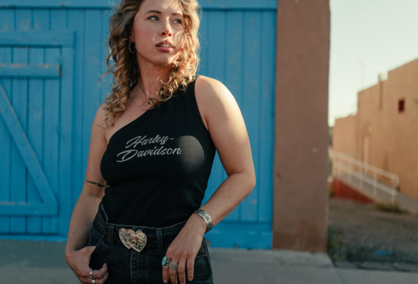 Women's Essential Bling One Shoulder Top