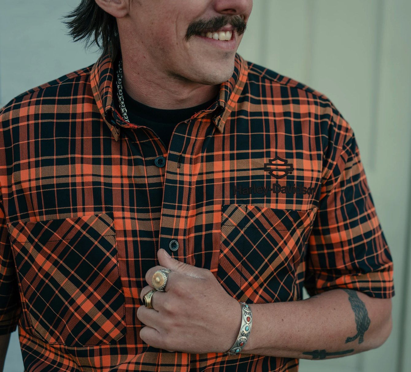 Men's H-D® TECH Coolmax® Plaid Short Sleeve Shirt