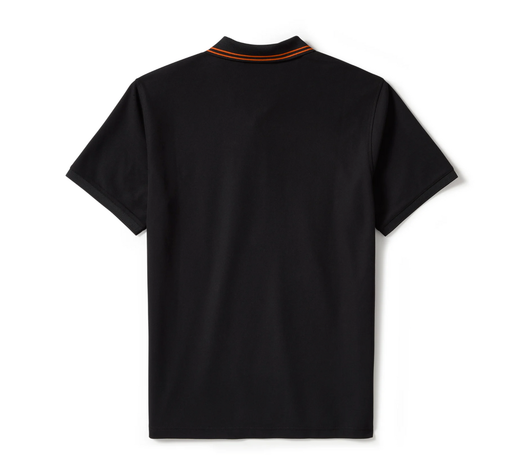 Men's Bar & Shield Solid Pique Polo - Harley Black