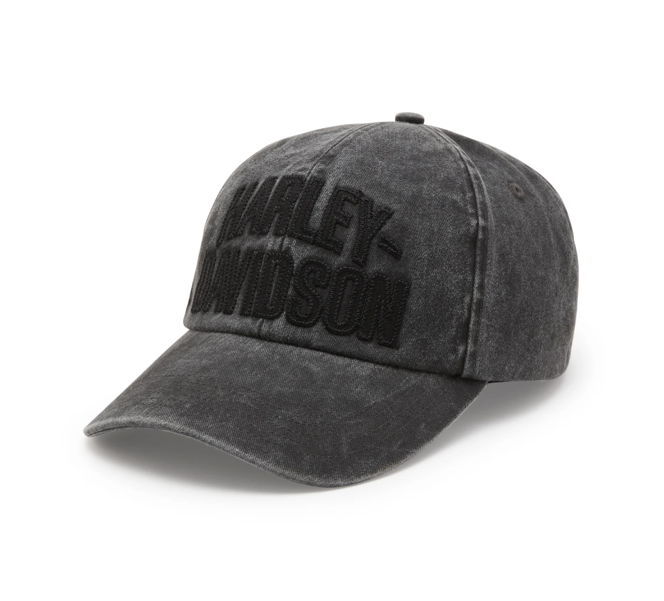 Arched Font Panhead Fitted Baseball Hat - Harley Black