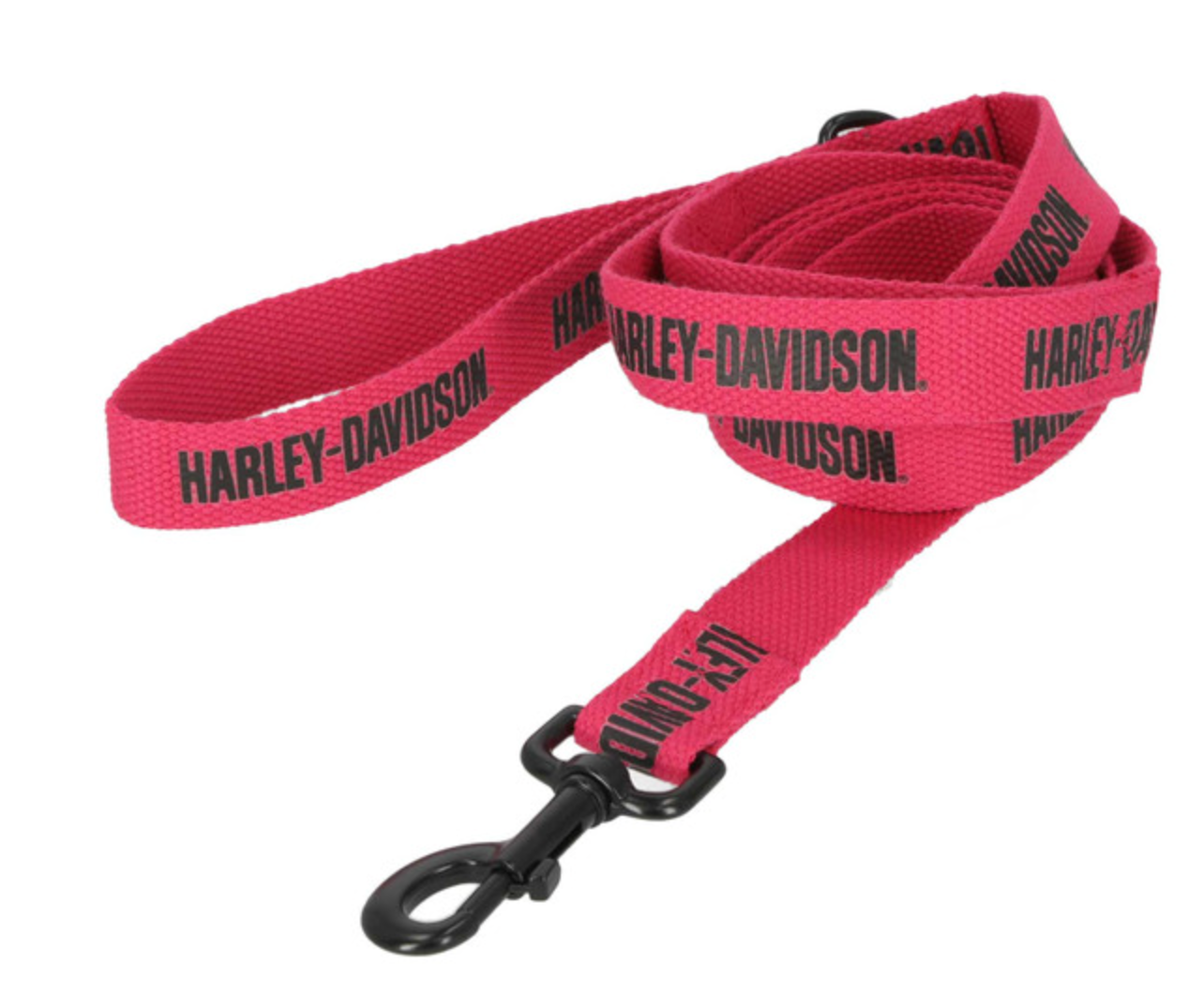Harley-Davidson® Cotton Webbing H-D Text Pet Dog Leash w/Grab Handle – Pink