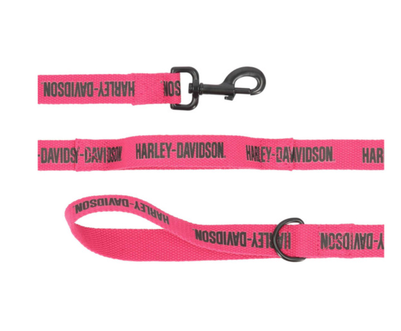 Harley-Davidson® Cotton Webbing H-D Text Pet Dog Leash w/Grab Handle – Pink