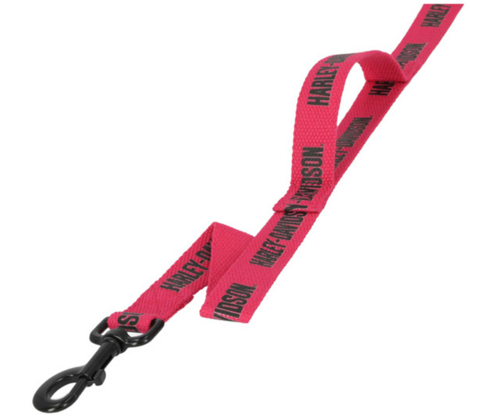Harley-Davidson® Cotton Webbing H-D Text Pet Dog Leash w/Grab Handle – Pink