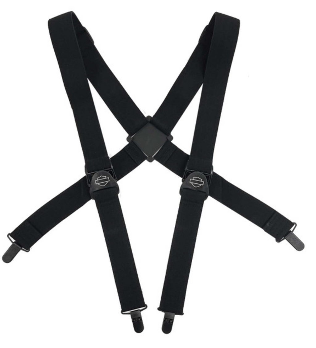 Harley-Davidson® Men's Bar & Shield Adjustable Elastic Suspenders - Black