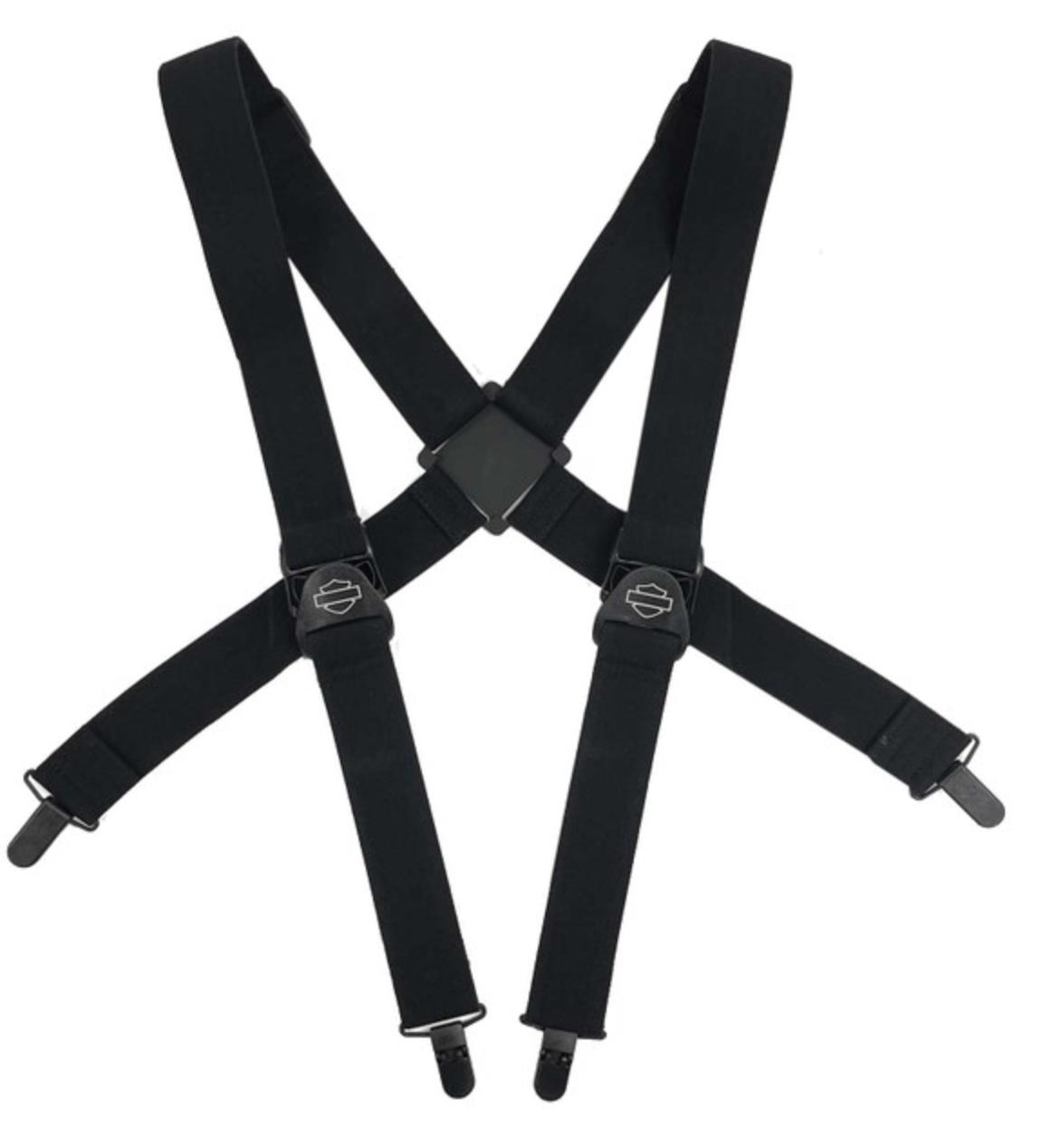 Harley-Davidson® Men's Bar & Shield Adjustable Elastic Suspenders - Black