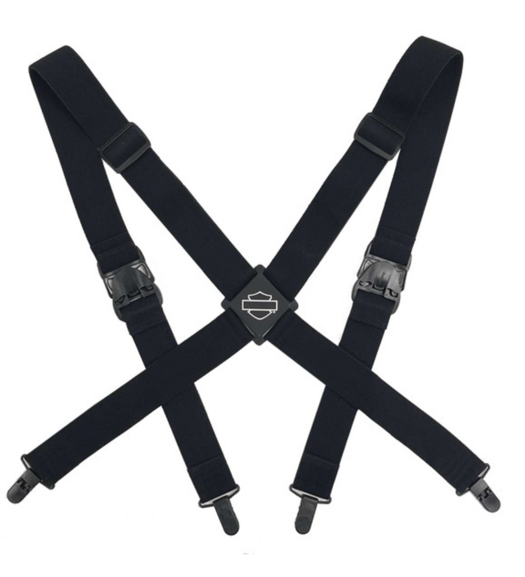 Harley-Davidson® Men's Bar & Shield Adjustable Elastic Suspenders - Black