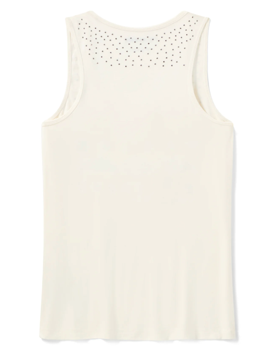 Women's Bling H-D® Slow Burn Notch Neck Tank - Cloud Dancer