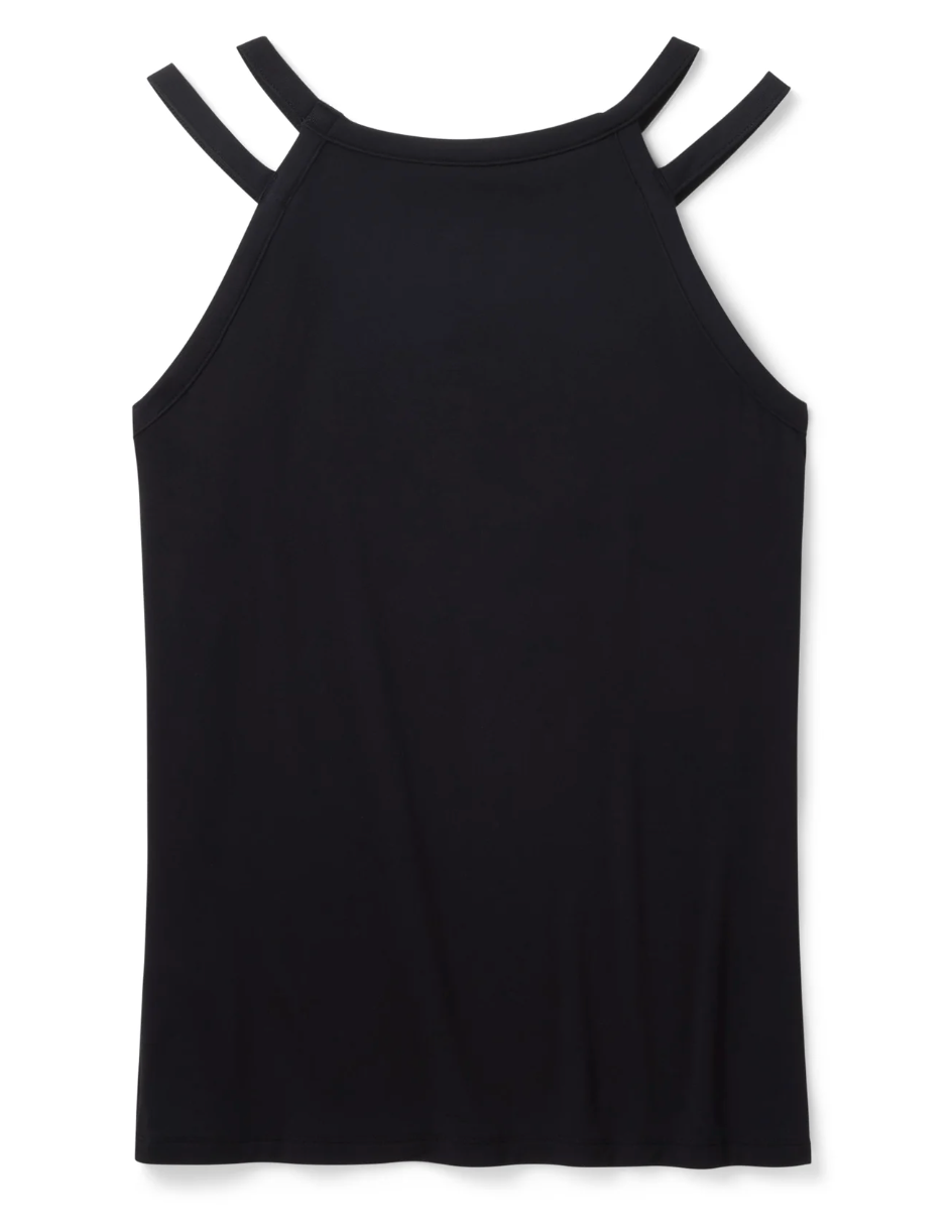 Women's Bling Spades Strappy High Neck Tank - Harley Black