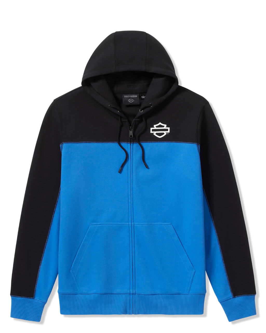 Men's H-D® TECH Gaiter Full Zip - Colorblock - Nebulas Blue & Harley Black