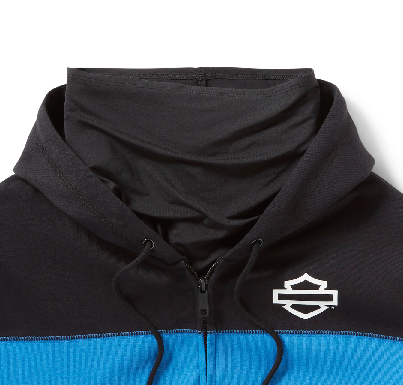 Men's H-D® TECH Gaiter Full Zip - Colorblock - Nebulas Blue & Harley Black