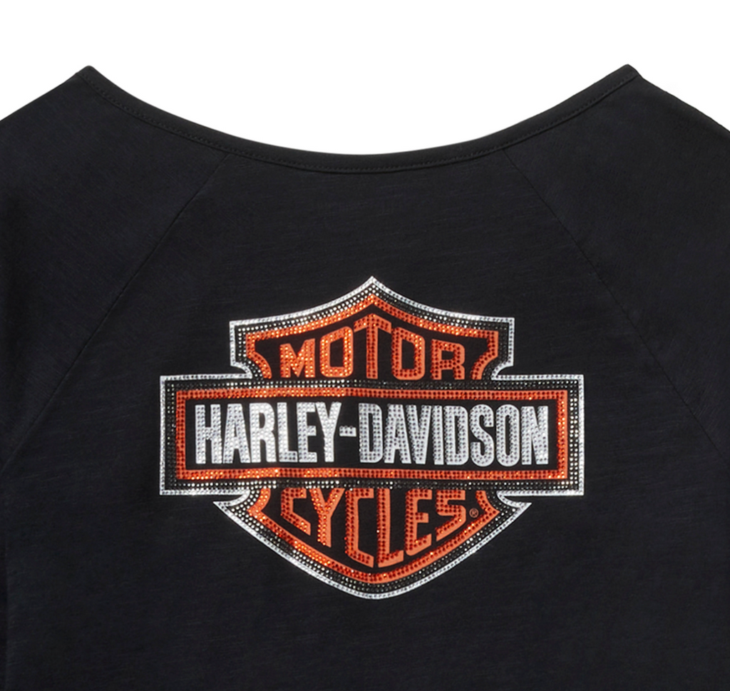 Women's Essential Bling Keyhole Henley - Harley Black