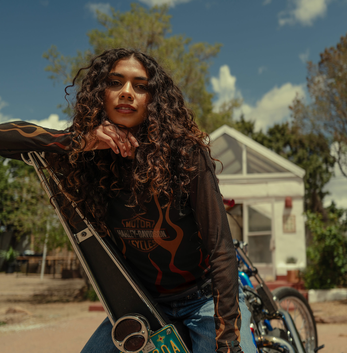 Women's Flames For Days Mesh Top - Harley Black