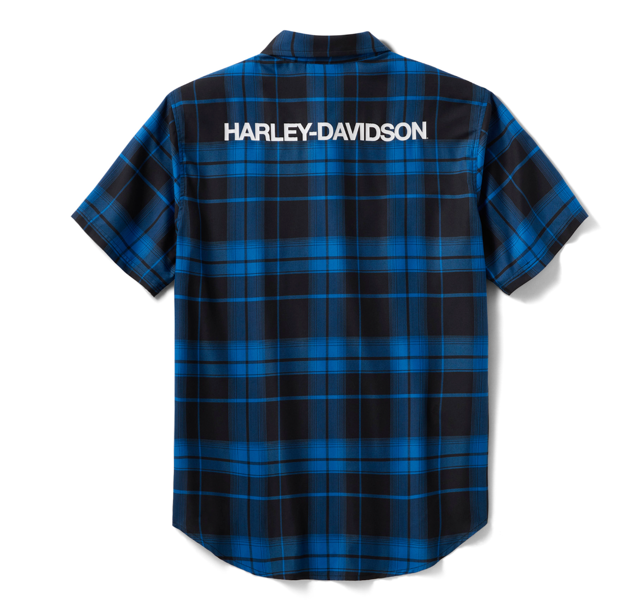 Men's H-D® TECH Coolmax® Plaid Shirt - Plaid - Nebulas Blue & Harley Black