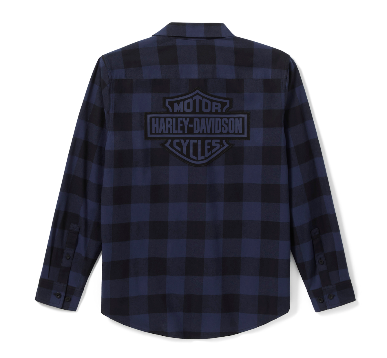 Men's Bar & Shield Buffalo Check Flannel - Plaid - Mood Indigo/Harley Black
