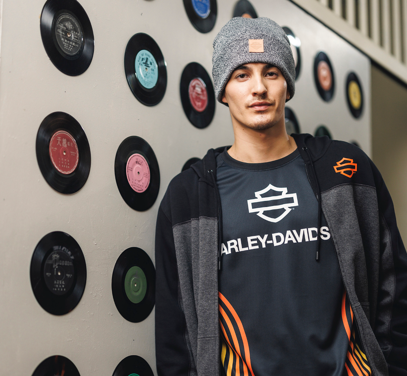 Forever Harley® Leather Patch Beanie