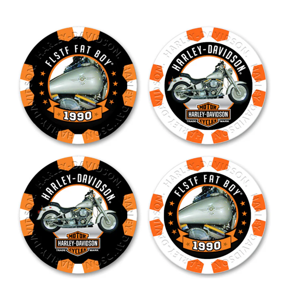Harley-Davidson® Vintage Series 18 - 1990 FLSTF FatBoy® Collectible Poker Chips