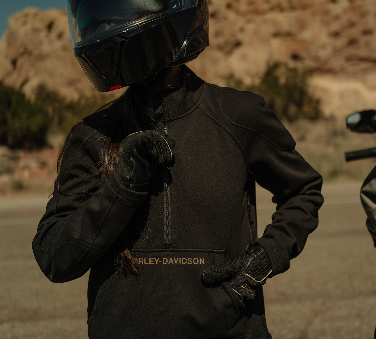 Women's H-D Deflector Half Zip Riding Fleece