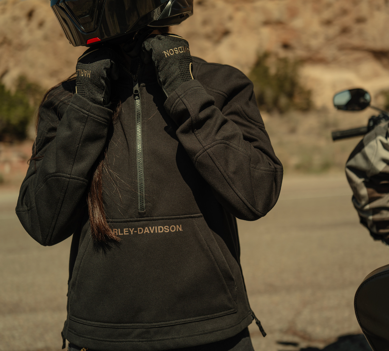 Women's H-D Deflector Half Zip Riding Fleece