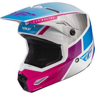 FLY RACING 2022 KINETIC YOUTH HELMET DRIFT  PINK/ WHITE/ BLUE