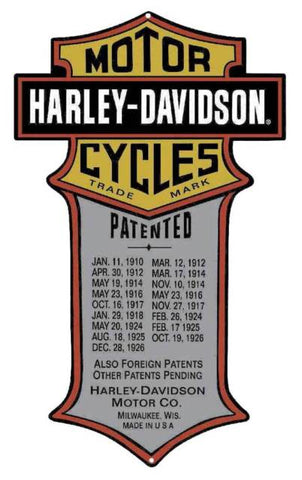 HARLEY-DAVIDSON PATENTED TIN SIGN 2010181