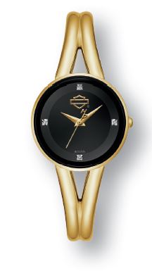 Harley-Davidson Women's Bulova Watch - Gold Tone Stainless Steel, Bar & Shield Collection - 77p100