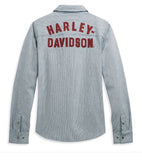 Harley-Davidson Women's Railroad Stripe Logo Shirt