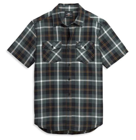 Harley-Davidson Men's Plaid Two Pocket Logo Shirt