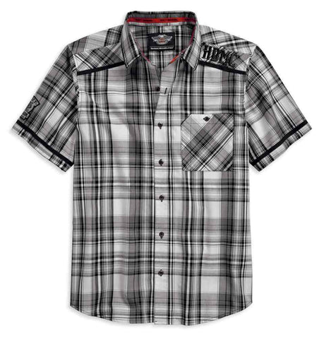 Harley-Davidson® Men's Plaid Poplin Short Sleeve Woven Shirt