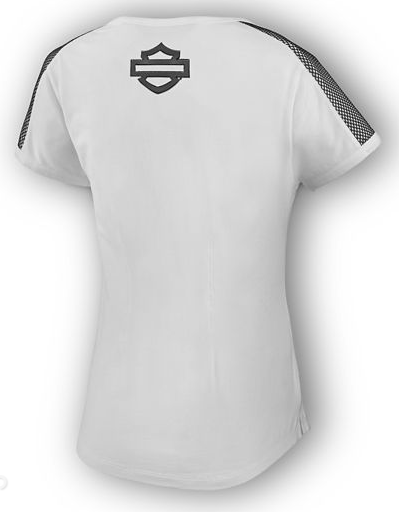 Harley-Davidson 3d Mesh Shoulder Women's Tee White H-D Moto Collection