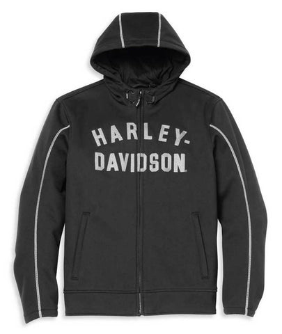 Harley-Davidson® Men's Deflector Hooded Riding Fleece Jacket, Black