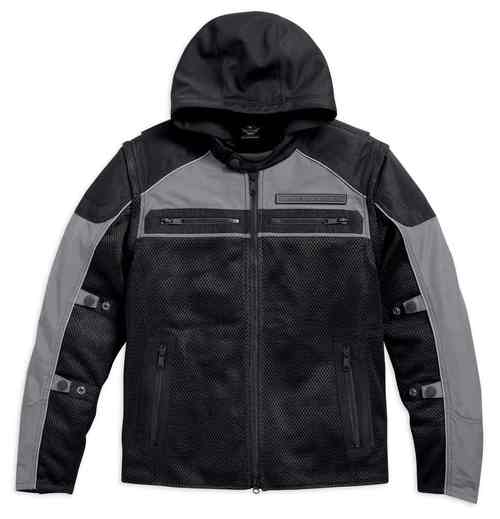 Harley-Davidson® Men's Stack 3-IN-1 Convertible Mesh Riding Jacket