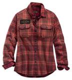 Harley-Davidson® Women's Laser Cut Logo Plaid Shirt