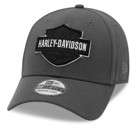 Harley-Davidson® Men's Tonal B&S Logo 39THIRTY® Baseball Cap - Grey.