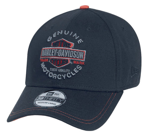 Harley-Davidson® Men's Genuine Trademark 39THIRTY® Cap Hat, Black.