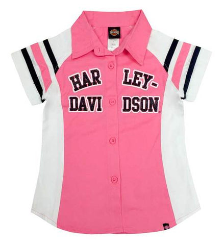 Harley-Davidson® Big Girls' Short Sleeve Shop Shirt Kids 10/12