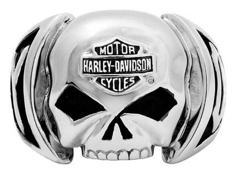 Harley-Davidson® Men's Willie G Skull Stainless Steel Ring, HSR0004